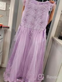 img 6 attached to Flower Girls Lace Long Dress Bridesmaid Wedding Pageant Party Maxi Dresses Kids Prom Communion Puffy Tulle Ball Gowns