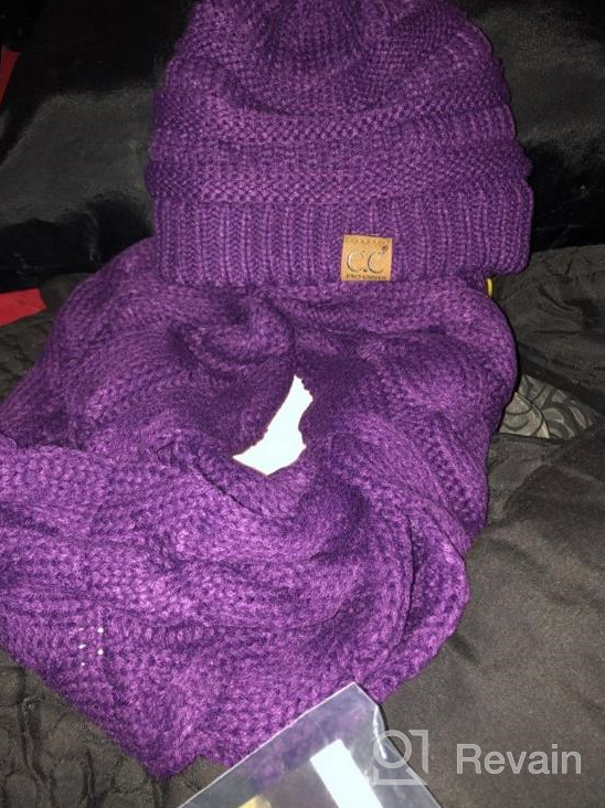 img 1 attached to Womens Infinity Scarf And Slouchy Knit Beanie Set - Stylish And Cozy Winter Wear By Funky Junque review by David Romero