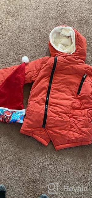 img 1 attached to 🧥 Warm and Cozy: Kids Boys Thick Cotton Padded Parka Jacket with Hooded Fleece for Winter Outerwear review by Jair Baltrusch