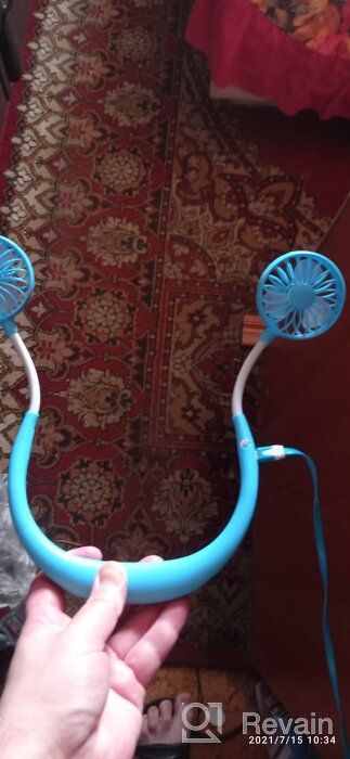 img 2 attached to 💙 Rechargeable Neck-Mounted Mini Fan (Blue) review by Dng Vn Nam ᠌