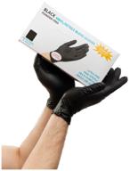 одноразовые перчатки, винил-нитрил, для домашнего использования, без пудры, черные, 100 шт., 50 пар, размер s. логотип