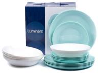 luminarc tableware dinner service diwali light turquoise&white luminarc diwali light turkuaz&white 18 items for 6 persons логотип