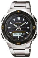 casio aq-s800wd-1e quartz watch, alarm clock, stopwatch, countdown timer, waterproof, power reserve indicator, hand illumination, display illumination логотип