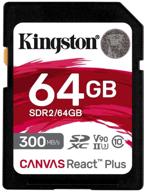 kingston sdxc memory card 64 gb class 10 v90 uhs-ii u3 ​​r/w 300/260 mb/s x 1 logo