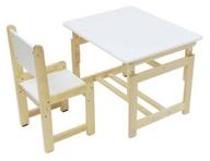 комплект polini kids стол+стул eco 400 sm 68x55 см белый/натуральный логотип