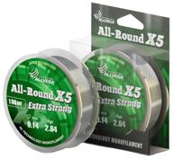 monofilament fishing line allvega all-round x5 d=0.14 mm, 100 m, 2.64 kg, transparent, 1 pc. logo