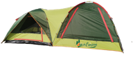 quadruple tent with a large vestibule logo