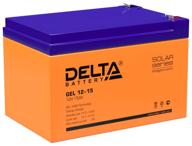 battery delta battery gel 12-15 12v 15 ah logo