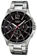 wrist watch casio mtp-1374d-1a quartz, waterproof, arrow light logo