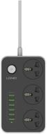 surge protector ldnio sc3604, 3 sockets, c/c, 10a / 2500 w grey/black 2 m logo