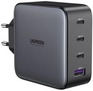 wall charger ugreen usb a + 3 usb c 100w gan tech fast charger логотип