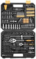 torque wrench with sockets deko dkat150, 108 pcs., black/yellow логотип