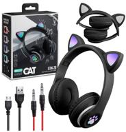 wireless headphones "cat ears", glowing, cat stn-28 (black) logo