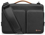 tomtoc laptop shoulder bag a42 for 13.5" laptops (for macbook pro 14"), black logo