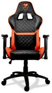 gaming chair cougar armor one, on wheels, eco leather, black/orange [cu-armone] logo