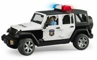 off road bruder jeep wrangler unlimited rubicon police action figure 02-526 1:16 31cm black/white logo