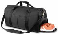 fitness bag black with shoe compartment логотип