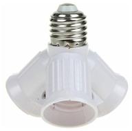 adapter ecola, from base e27 to 3xe27, white логотип