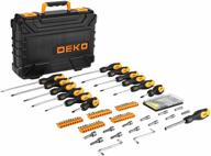 screwdriver set deko ss83 065-0606, 83 pcs., black/yellow logo