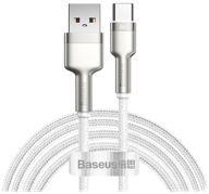 кабель baseus cafule series metal usb - type-c, 2 м, 1 шт., белый логотип