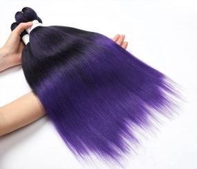 img 3 attached to 14-Inch Pre Stretched Yaki Braiding Hair For Kids - 8 Packs Soft Synthetic Extensions, Hot Water Setting, Itch Free 1B/Purple