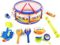 rockstar kids: барабанная установка deao с микрофоном и палочками — идеальный музыкальный набор для детей от 3 до 12 лет логотип