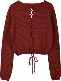 img 3 attached to Дерзкий и шикарный: укороченный свитер с люверсами и шнуровкой для женщин PrettyGuide'S