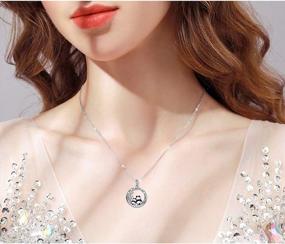 img 3 attached to S925 Sterling Silver Panda Pendant Necklace For Women And Girls, Cute Animal Lover Gift