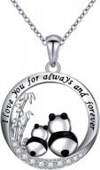 s925 sterling silver panda pendant necklace for women and girls, cute animal lover gift logo
