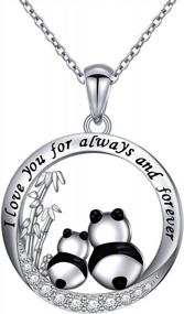img 4 attached to S925 Sterling Silver Panda Pendant Necklace For Women And Girls, Cute Animal Lover Gift