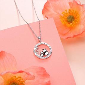 img 2 attached to S925 Sterling Silver Panda Pendant Necklace For Women And Girls, Cute Animal Lover Gift