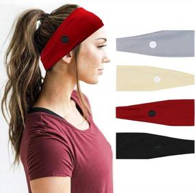 img 2 attached to Stay Comfortable And Stylish With Sarfel'S Boho Headbands For Women With Buttons