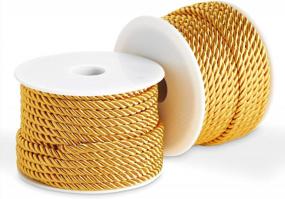 img 1 attached to 🔗 Twisted Gold Cord for Crafts: Enhance Your Sewing and Upholstery with 36 Yards, 2 Roll Set