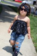 img 1 attached to Adorable Baby Girl'S Polka Dot Top And Ripped Jeans Outfit With Headband review by Jason Fanney