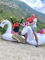 img 1 attached to Giant Inflatable Golden Swan Pegasus Pool Float - Perfect For Summer Beach Swimming & Outdoor Pool Parties! review by Joshua Morales