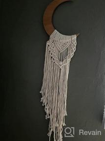img 7 attached to Handmade ANROYE Macrame Moon Boho Wall Hanging - Black Crescent Wooden Ornament With Tassel For Unique Moon Phases Home Decor In Bedroom, Nursery & Living Room