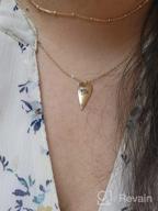 img 1 attached to Handmade 18k Gold Plated Dainty Gold Choker Necklace, Layered Heart Pendant with Arrow Bar, Long Layering Necklace for Women by MEVECCO review by Oren Perry