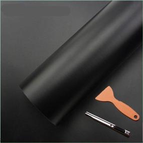 img 4 attached to Черная матовая виниловая наклейка для автомобиля с воздушным пузырем, ножом и ручным инструментом - 120 x 60 дюймов / 10 футов x 5 футов - DIY DIYAH