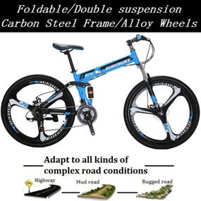 img 3 attached to Folding Bike,Folding Bike For Adults,21 Speed Bike,26/27.5 Inches, Dual Suspension Bike