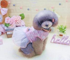 img 2 attached to Small Flower Pink Puppy Tutu Skirt Dog Dress - Cute And Stylish Pet Outfit!