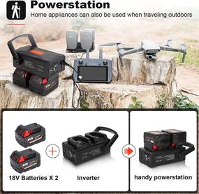 img 3 attached to ⚡ SunMilY 150W Portable Power Supply Inverter: Milwaukee M18 18V Battery Compatible | DC 18V to AC 110V~120V | Modified Sine Wave | AC Outlet & Dual USB | Battery Not Included