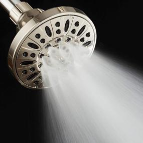img 1 attached to AquaDance High Pressure 6-Setting 4" Shower Head: Anti-Clog Jets, Tool-Free Install, USA Certified - Top U.S. Brand