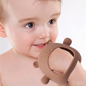img 3 attached to RMGVG Baby Teething Toys - Teething Toys for Babies 0-6 Months and 6-12 Months - Teethers Toys for Infants - Hand Pacifier for Breastfeeding Babies (Brown)