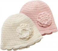 cotton-lined knitted baby hat with cute bow or rose for winter warmth and style - perfect for newborns and infants girls logo