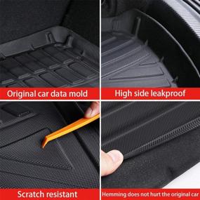 img 3 attached to 🚗 Cqlights Accord Cargo Liner for Honda Accord Sedan 2013-2017: Waterproof Rubber Rear Cargo Mat for All Models - Heavy Duty Trunk Liner Tray, Black