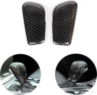 🚙 cherocar carbon fiber grain gear shift knob trim set for 2017-2020 jeep grand cherokee, interior accessories, pack of 2 логотип