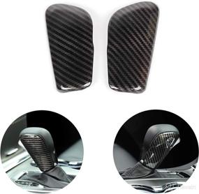img 4 attached to 🚙 CheroCar Carbon Fiber Grain Gear Shift Knob Trim Set for 2017-2020 Jeep Grand Cherokee, Interior Accessories, Pack of 2