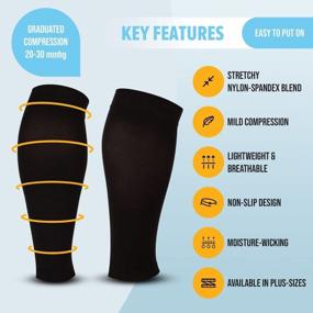 img 2 attached to Calf Compression Sleeves For Men And Women - Helps With Shin Splints And Muscle Recovery - Ideal For Running And Cycling - KEMFORD