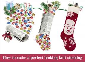 img 1 attached to 3-Pack 18In Knitted Christmas Stockings W/ Snowflakes, Santa Claus & Reindeer - Heavy Yarn Xmas Decor Holiday Decoration [Burgundy & Cream]