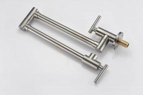 img 1 attached to SUMERAIN Wall Mount Pot Filler Faucet, Brushed Nickel Finish With Dual Swing Joints Design